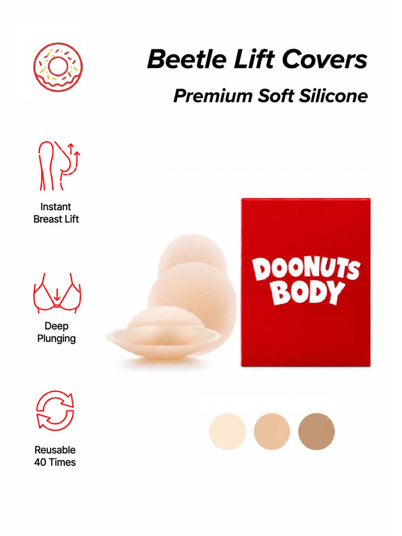 DOONUTS Невидимые накладки для – обзор и цена Push Up Bra Silicone